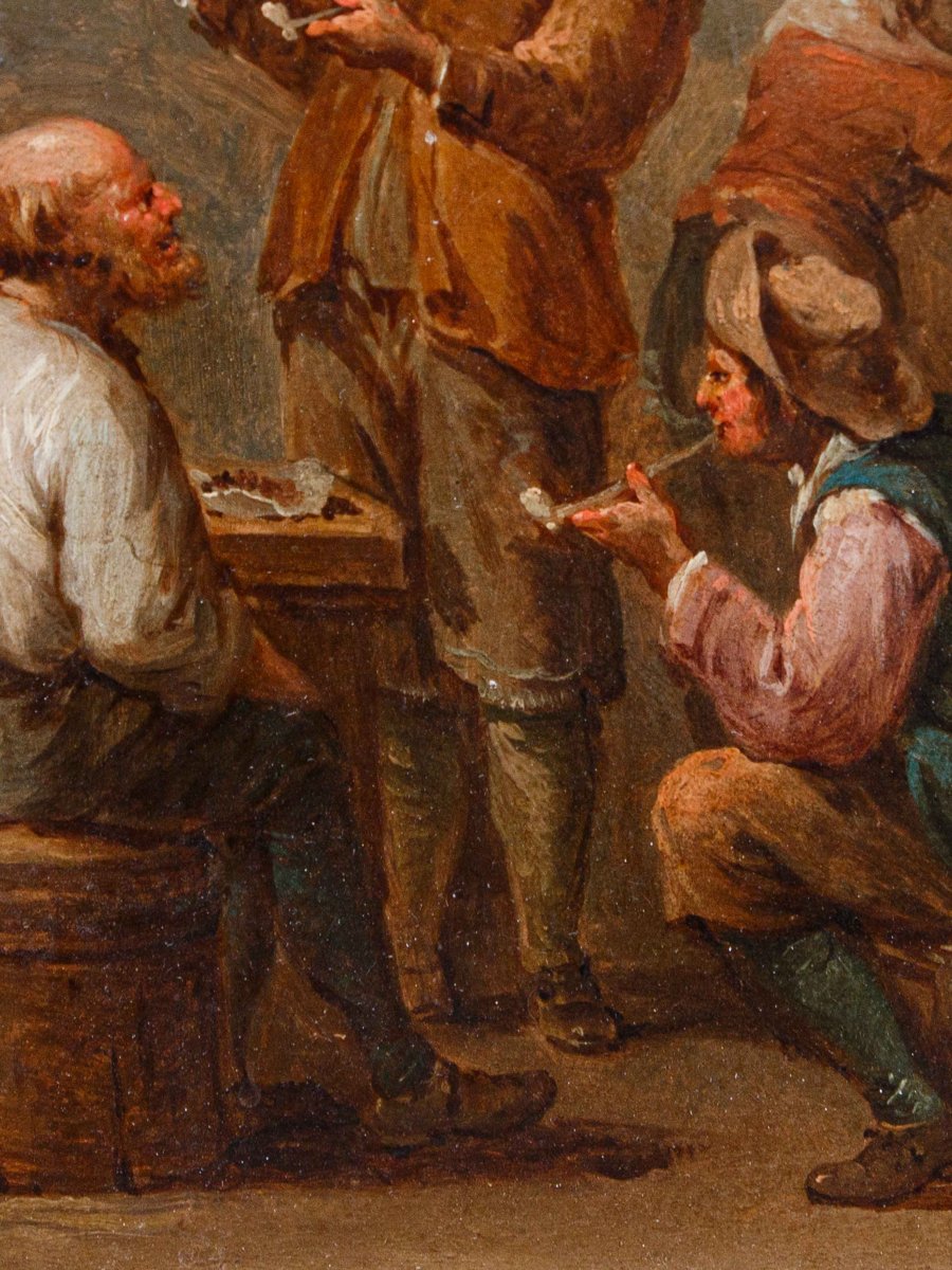 Bottega di Jan Thomas van Kessel (Anversa, 1677-1741), Scena di taverna con fumatori-photo-3