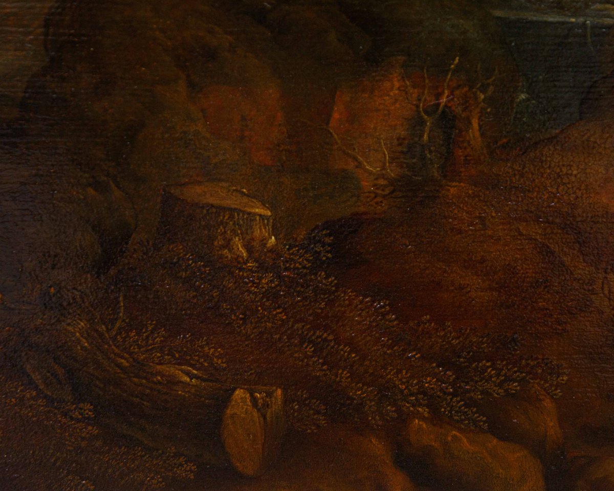 Seguace di Dirk Stoop (Dordrecht, 1610 – Utrecht, 1686), Sentiero con viandanti-photo-1