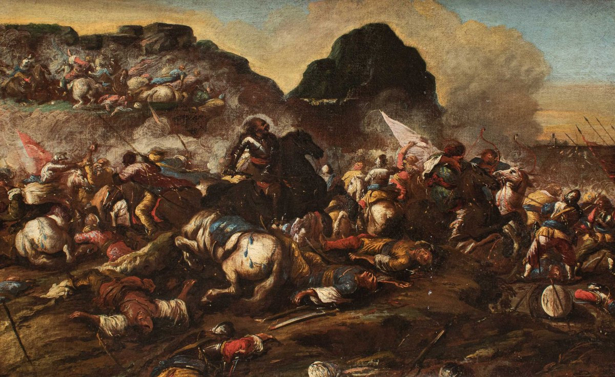 Antonio Calza (Verona, 1653-1725), Battaglia tra Cristiani e Turchi-photo-2
