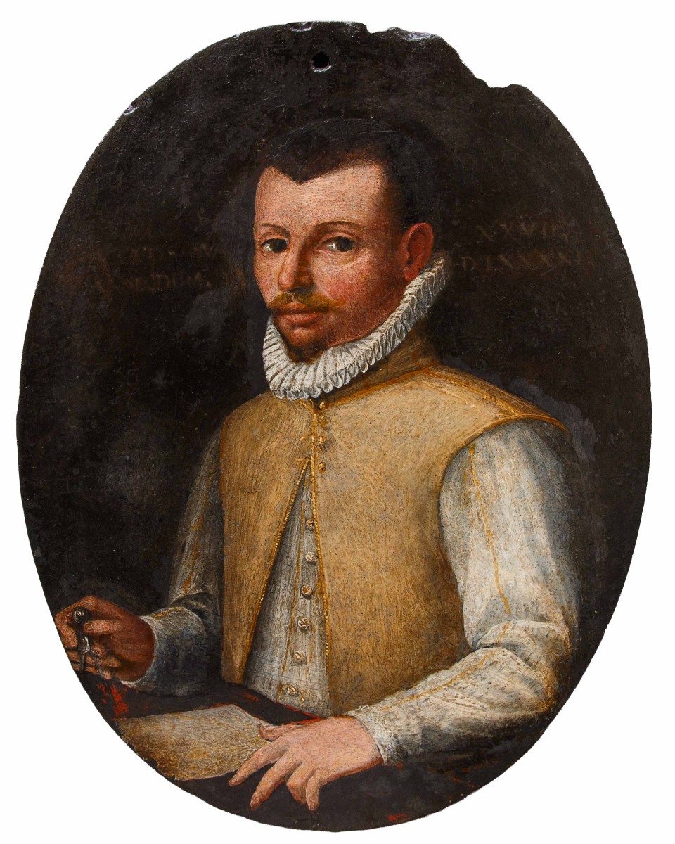 Scuola italiana, fine XVI secolo, Ritratto di Simon Stevin