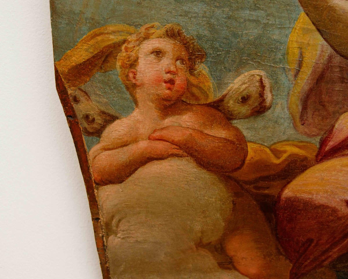 Scuola emiliana, XVIII secolo, Allegorie della Geometria e della Poesia-photo-2