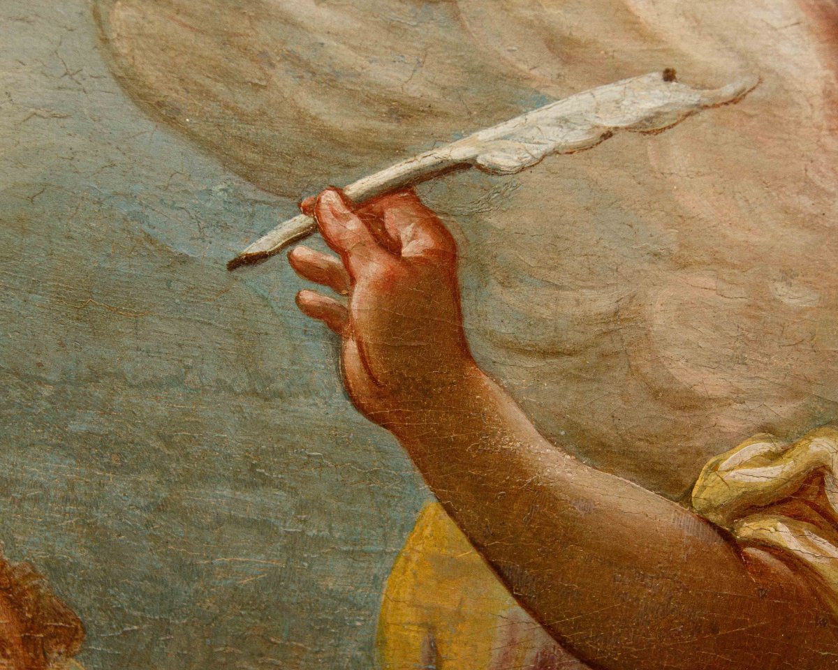 Scuola emiliana, XVIII secolo, Allegorie della Geometria e della Poesia-photo-4