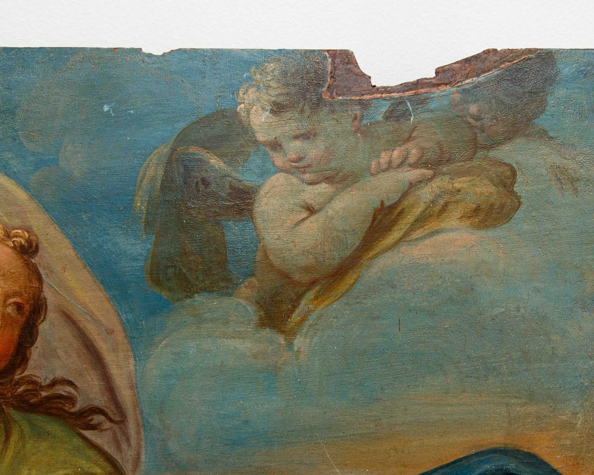Scuola emiliana, XVIII secolo, Allegorie della Geometria e della Poesia-photo-7