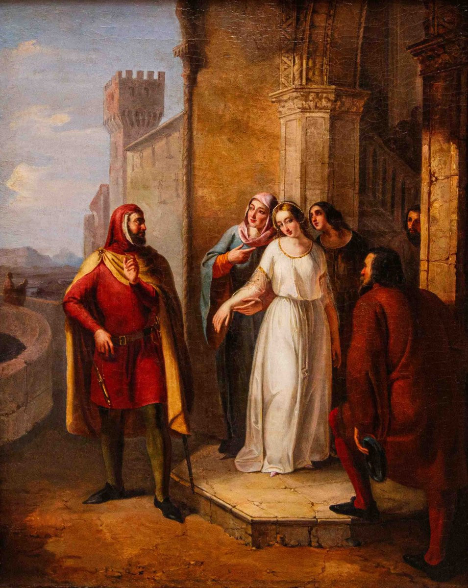 Vincenzo Giacomelli (Grizzo, 1812 – Venezia, 1890), Scena storica d'incontro-photo-4