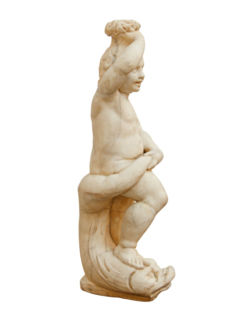 Toscana, XVIII secolo, Putto con delfino-photo-4