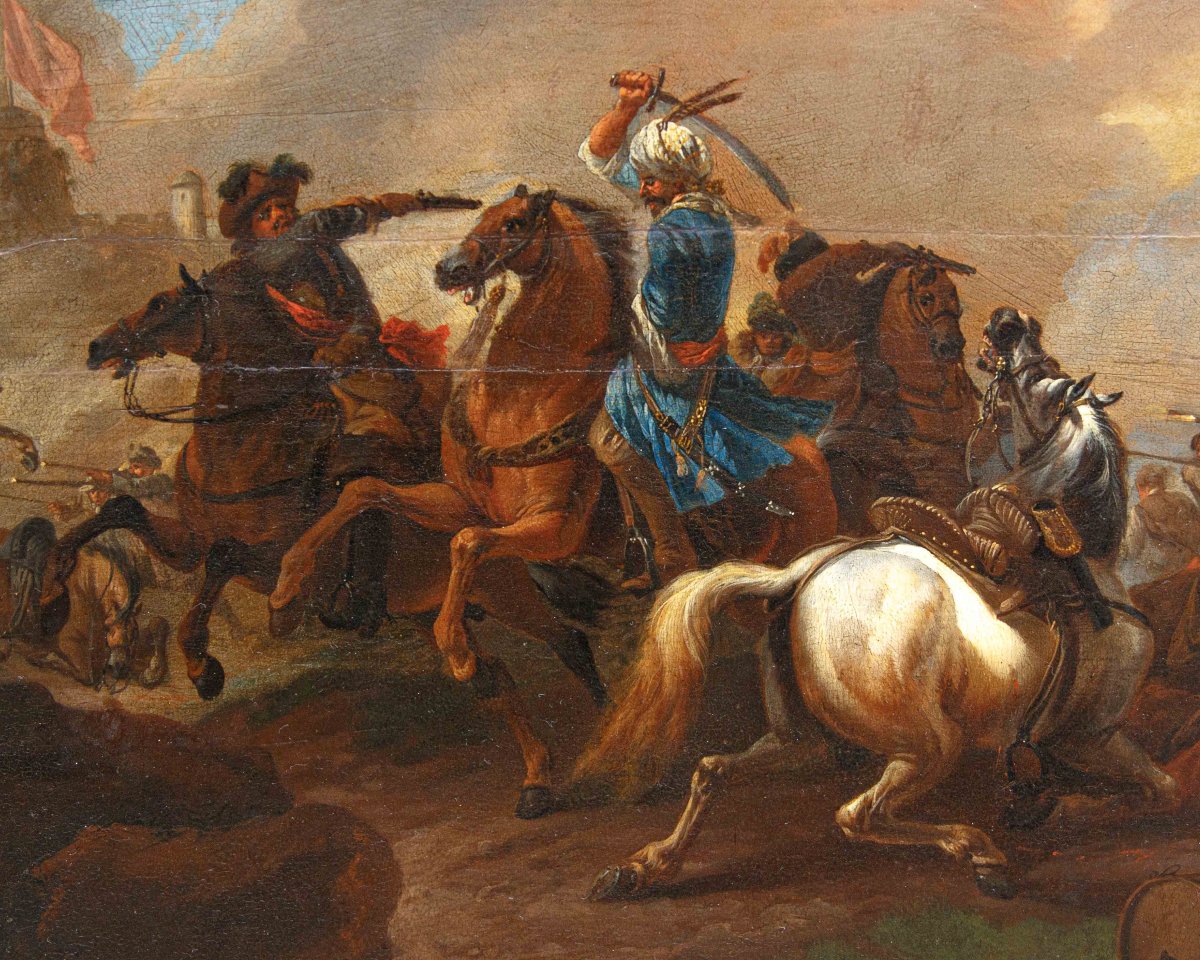 Bottega di Jan van Huchtenburgh (Haarlem, 1647 – Amsterdam, 1733), Battaglia contro i Turchi-photo-2