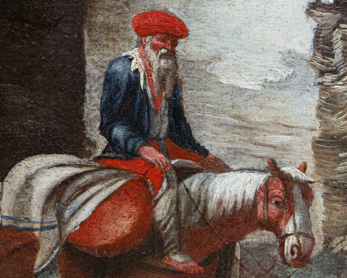 Antonio Travi detto il Sestri, Paesaggio con rovine, contadini e pastori-photo-1