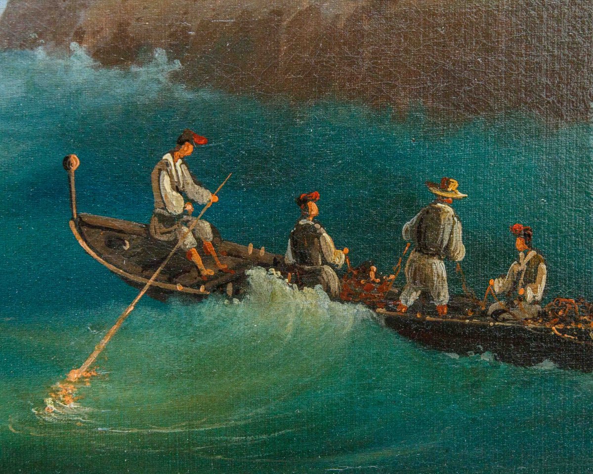 XIX secolo,  Due vedute marine con il castello aragonese di Baia e del Golfo di Napoli-photo-7