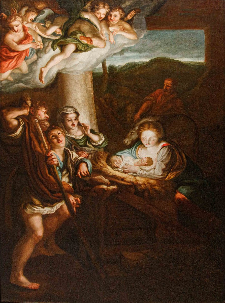 Seguace di Antonio Allegri detto il Correggio (1489  - 1534), Adorazione dei pastori-photo-3