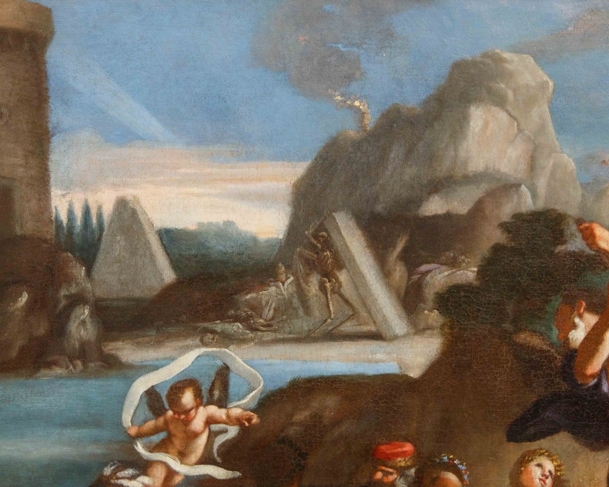 Scuola napoletana, XVII secolo,  Caronte traghetta le anime-photo-4