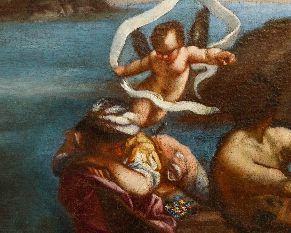 Scuola napoletana, XVII secolo,  Caronte traghetta le anime-photo-6