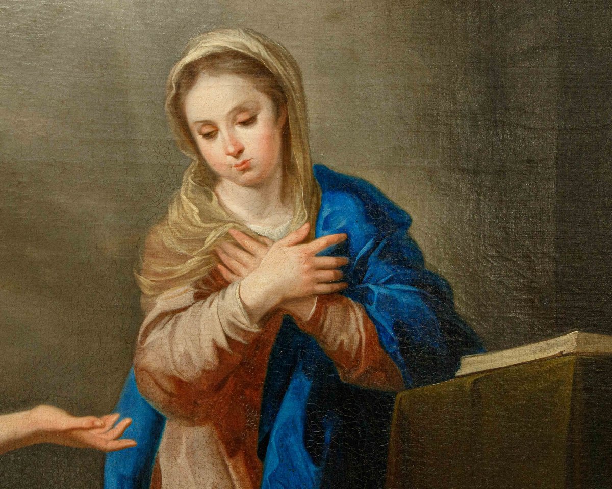 Bottega di Bartolomé Esteban Murillo (Siviglia, 1617 - 1682), Annunciazione-photo-5