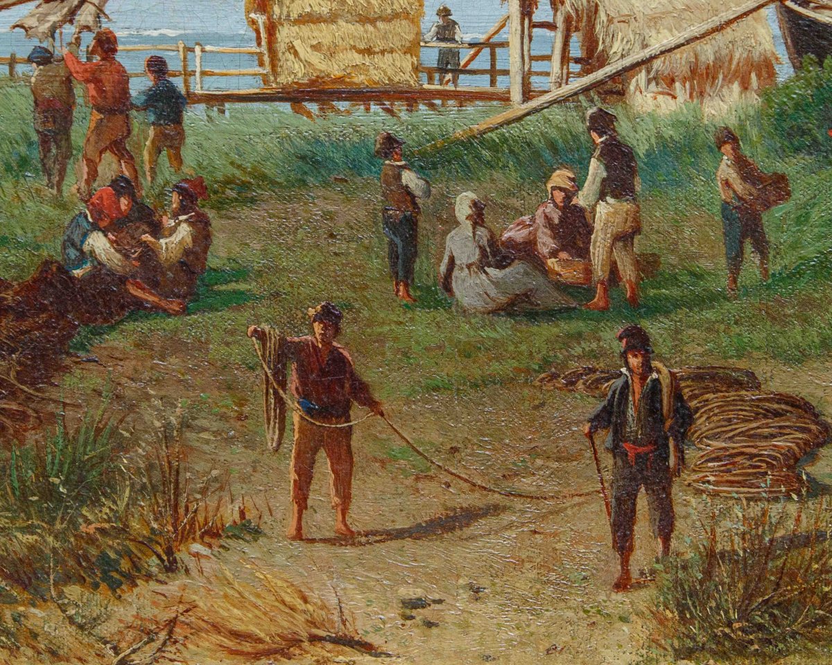 Gaetano Fasanotti (Milano, 1831 – 1882), Il ritorno dalla pesca-photo-1