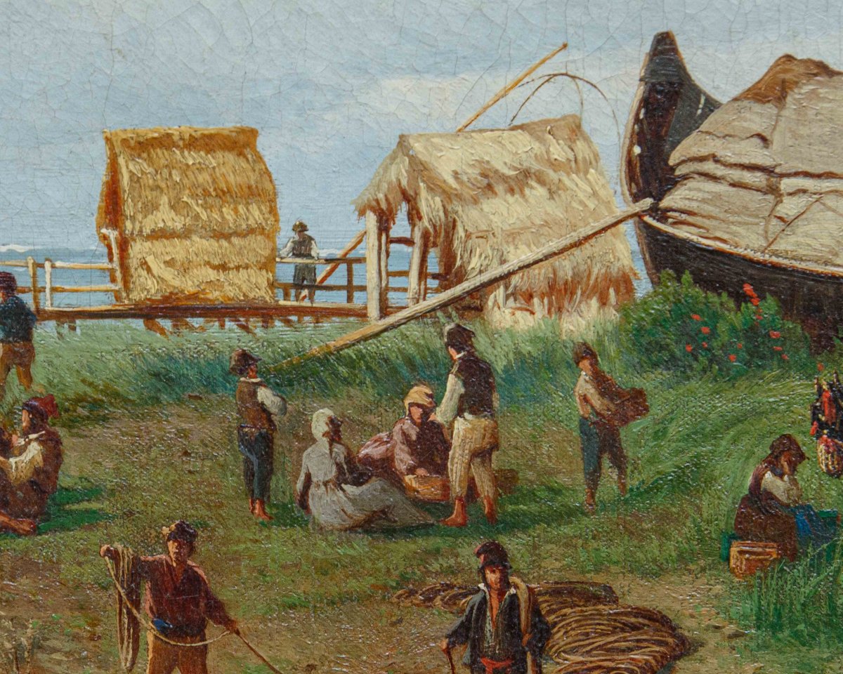 Gaetano Fasanotti (Milano, 1831 – 1882), Il ritorno dalla pesca-photo-2