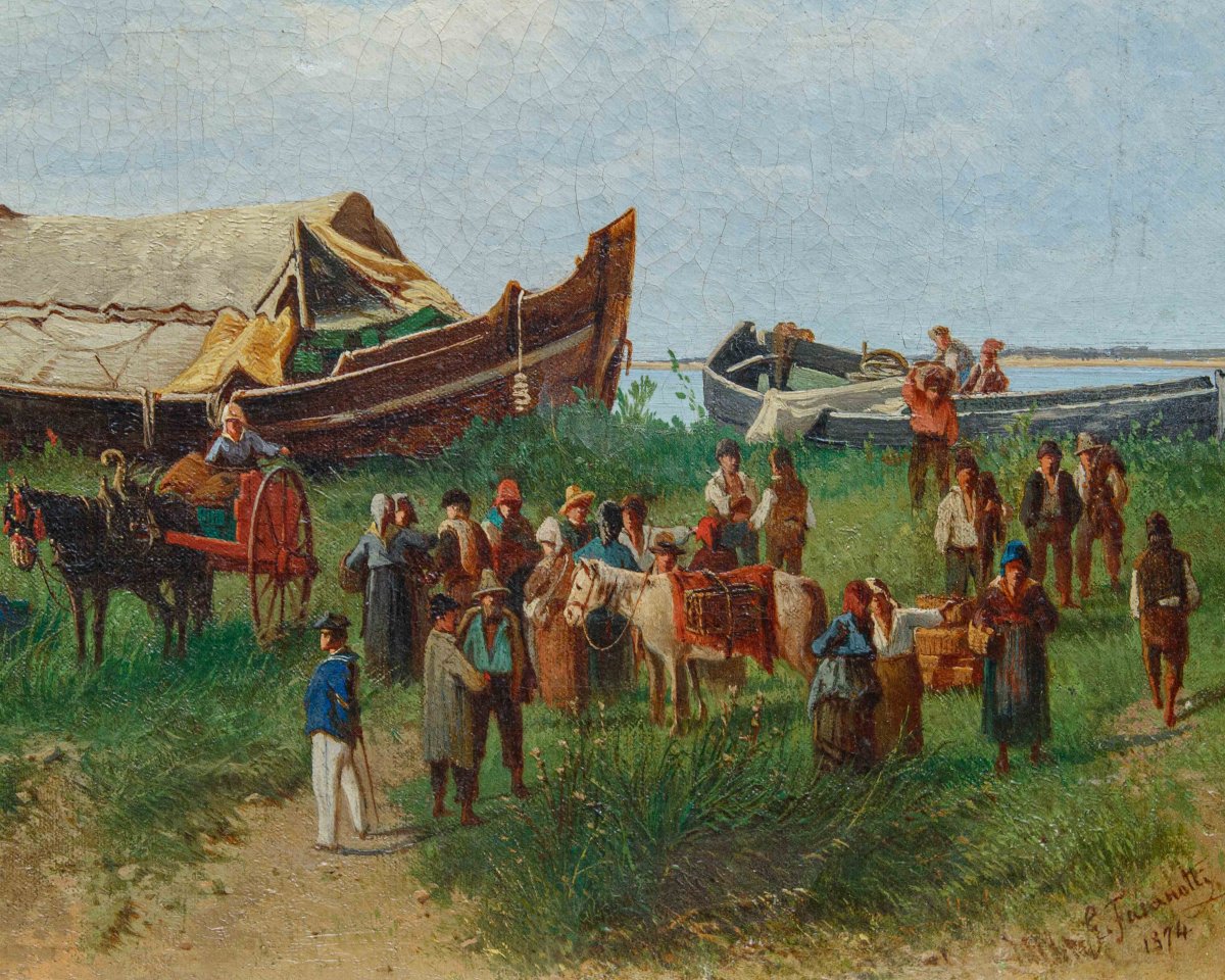 Gaetano Fasanotti (Milano, 1831 – 1882), Il ritorno dalla pesca-photo-7