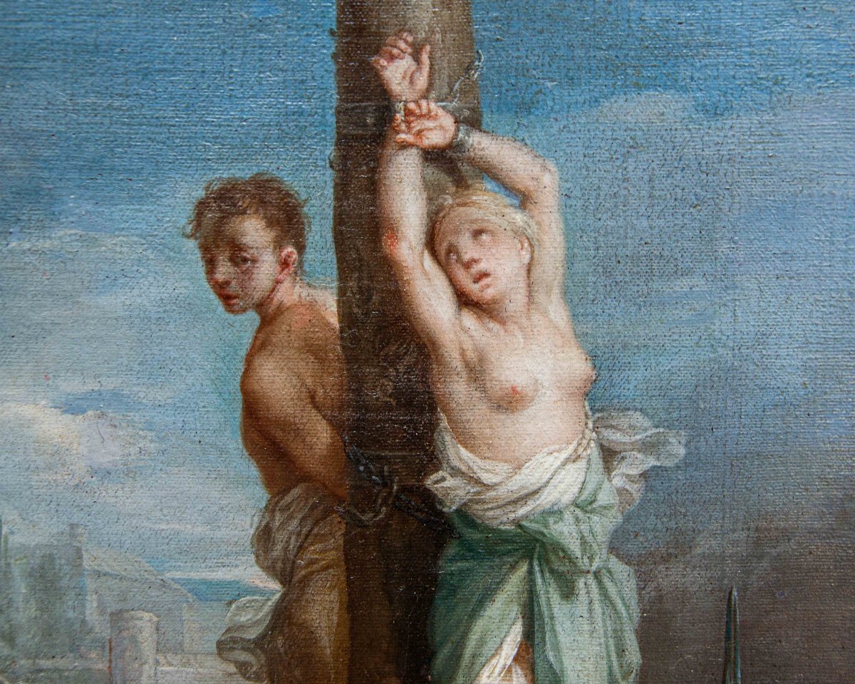 Bottega di Giacinto Diano, (Pozzuoli, 1731 - Napoli, 1803), Clorinda salva Olindo e Sofronia-photo-1