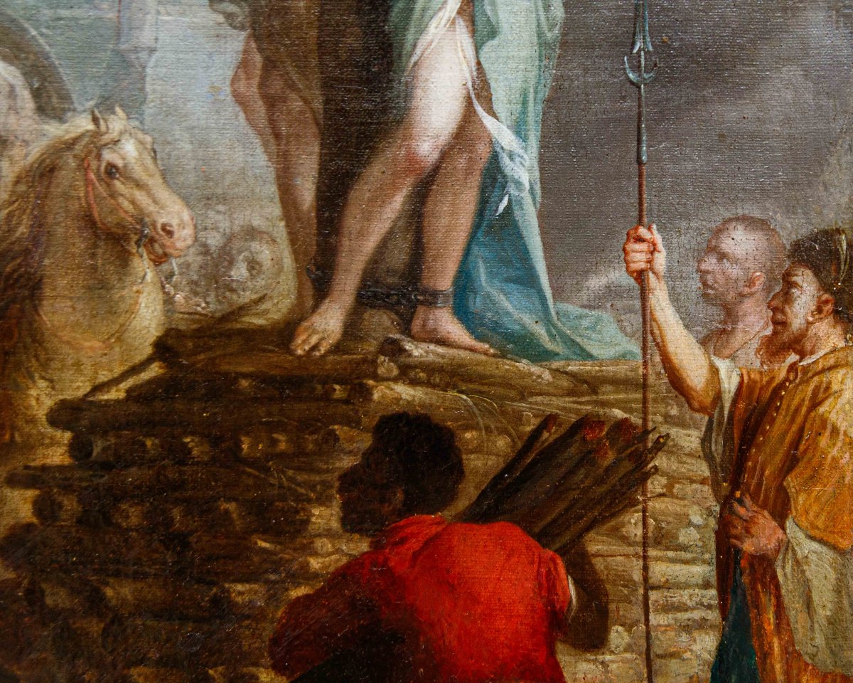 Bottega di Giacinto Diano, (Pozzuoli, 1731 - Napoli, 1803), Clorinda salva Olindo e Sofronia-photo-2