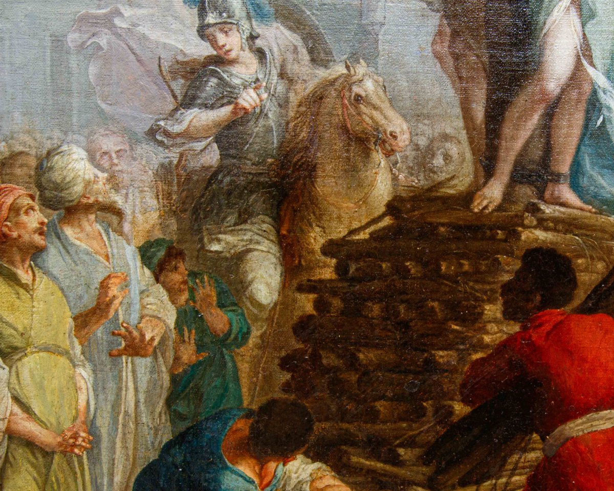 Bottega di Giacinto Diano, (Pozzuoli, 1731 - Napoli, 1803), Clorinda salva Olindo e Sofronia-photo-3