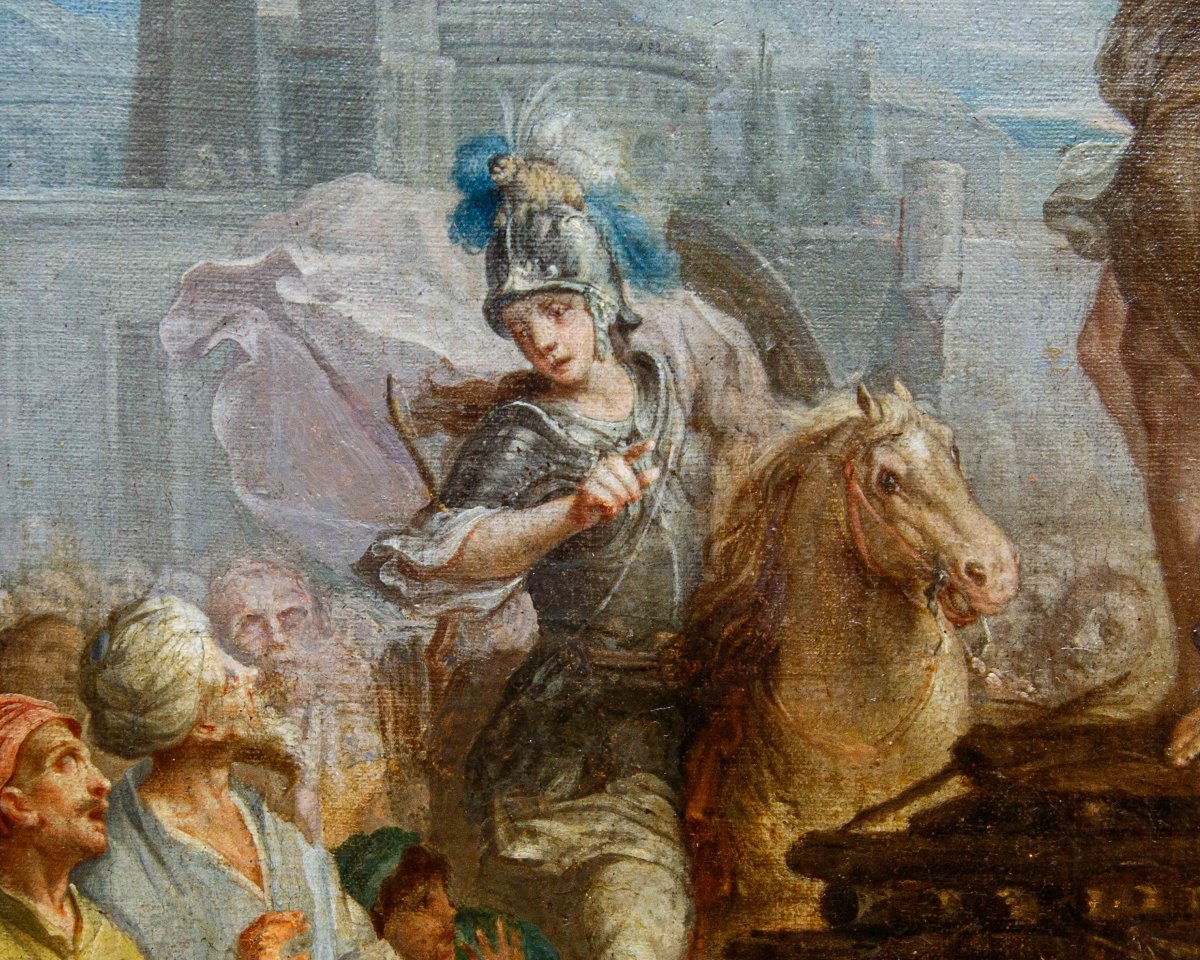 Bottega di Giacinto Diano, (Pozzuoli, 1731 - Napoli, 1803), Clorinda salva Olindo e Sofronia-photo-4