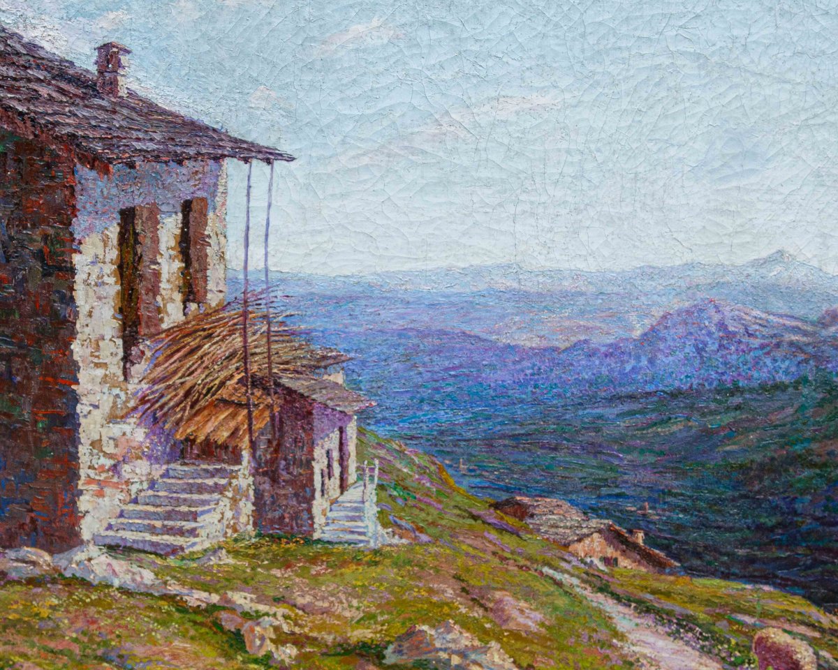 Enrico Sottili (Reggio Emilia, 1890 - Sala Comacina (CO), 1977), Vista sulla valle-photo-2