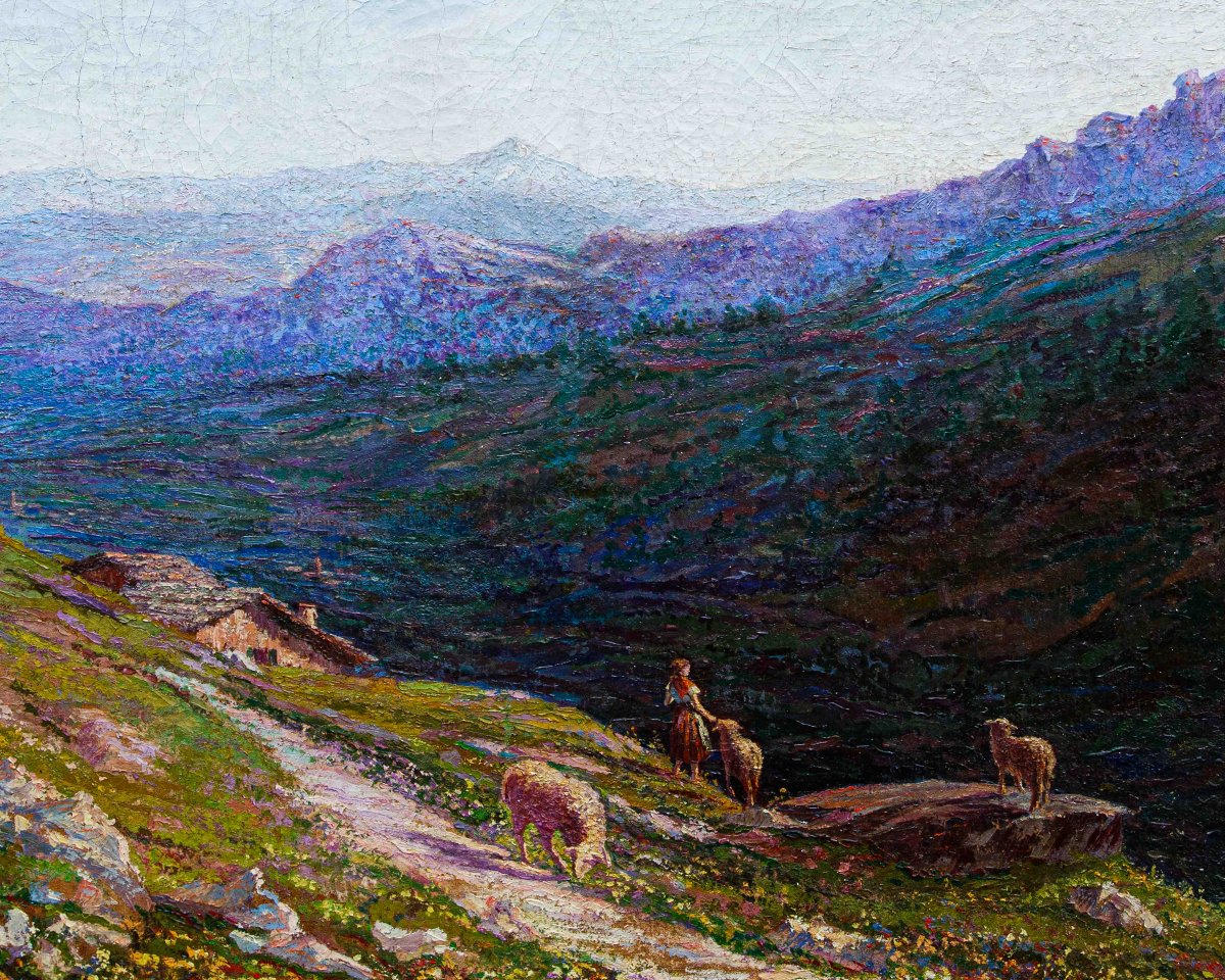 Enrico Sottili (Reggio Emilia, 1890 - Sala Comacina (CO), 1977), Vista sulla valle-photo-3