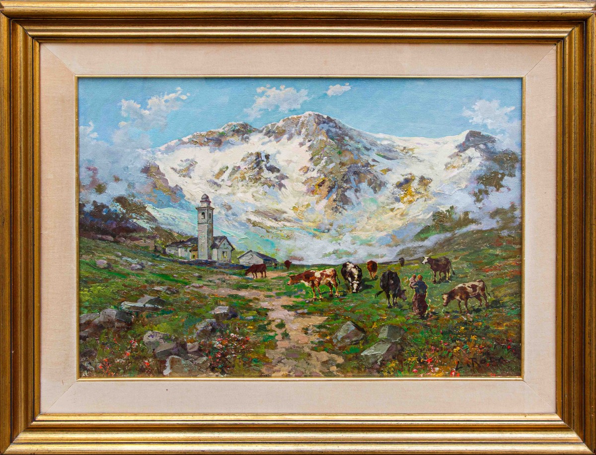 Leonardo Roda (Racconigi, 1878 – Torino, 1933), Paesaggio montano