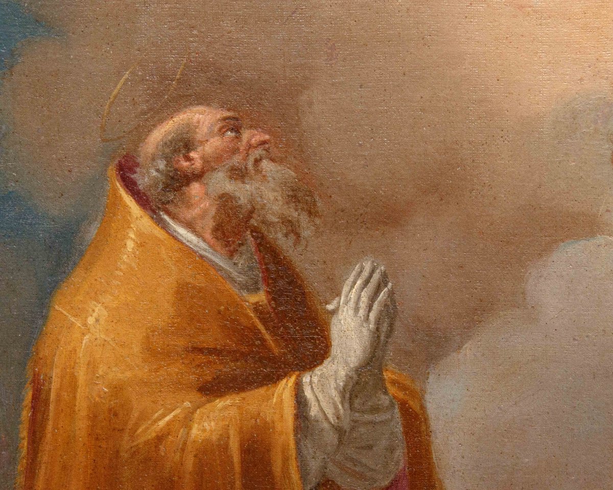 Giacinto Diano (attr.),  Santo Vescovo in adorazione del Santissimo Sacramento-photo-4