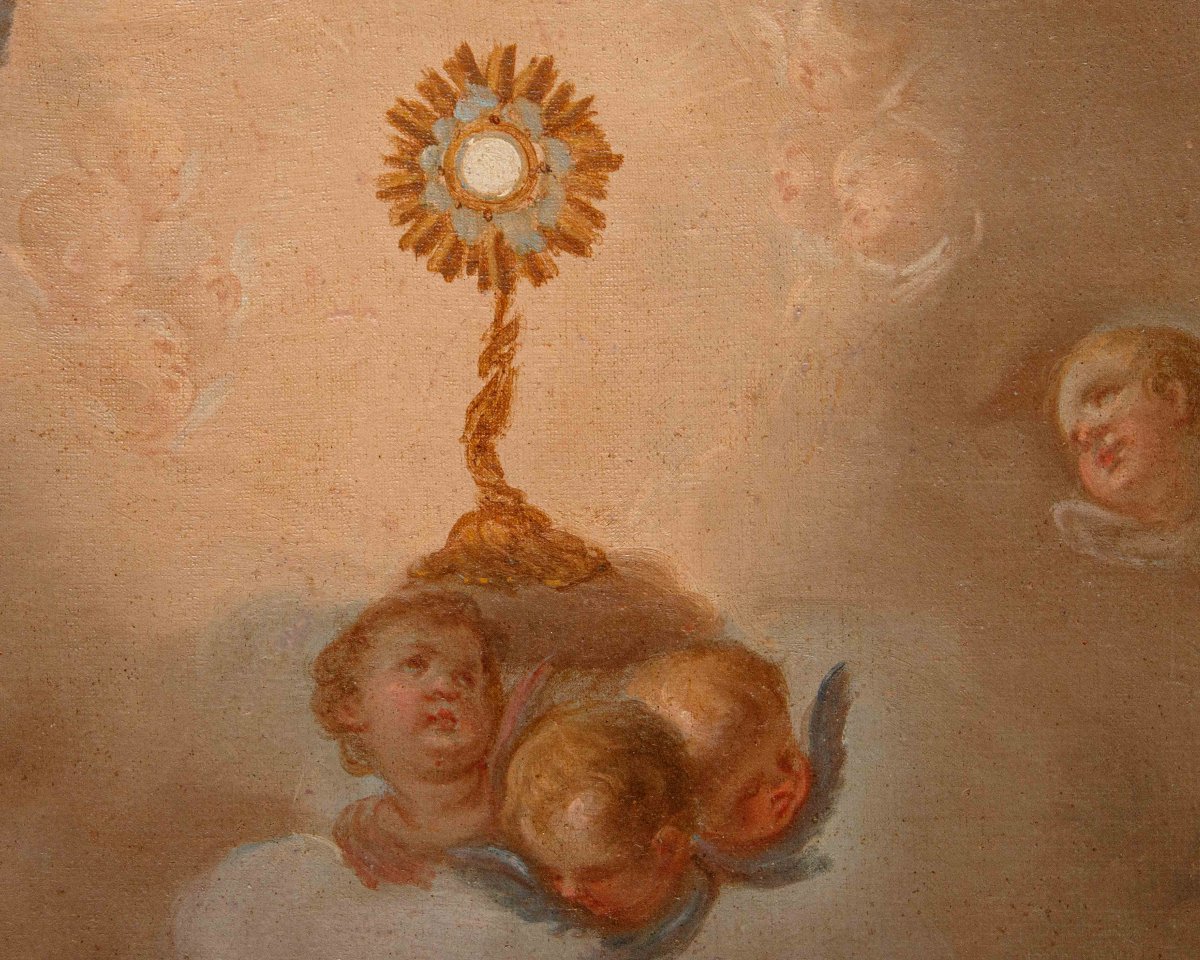 Giacinto Diano (attr.),  Santo Vescovo in adorazione del Santissimo Sacramento-photo-8