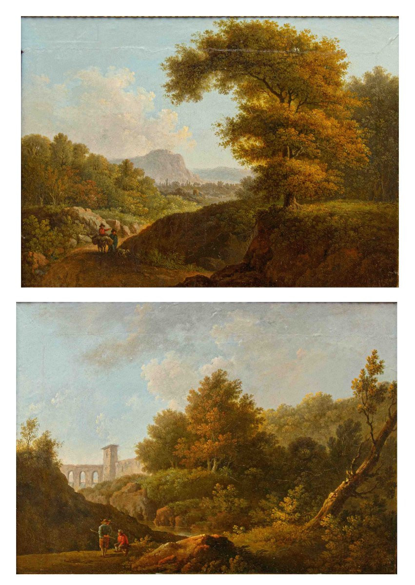 Fine XVIII – inizio XIX secolo, Coppia di paesaggi-photo-3
