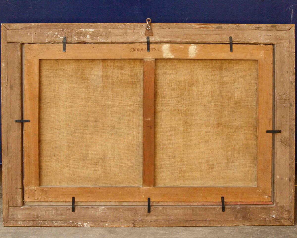 Pittore fiammingo, fine XVII secolo, Paesaggio con pastore e cascatella-photo-2