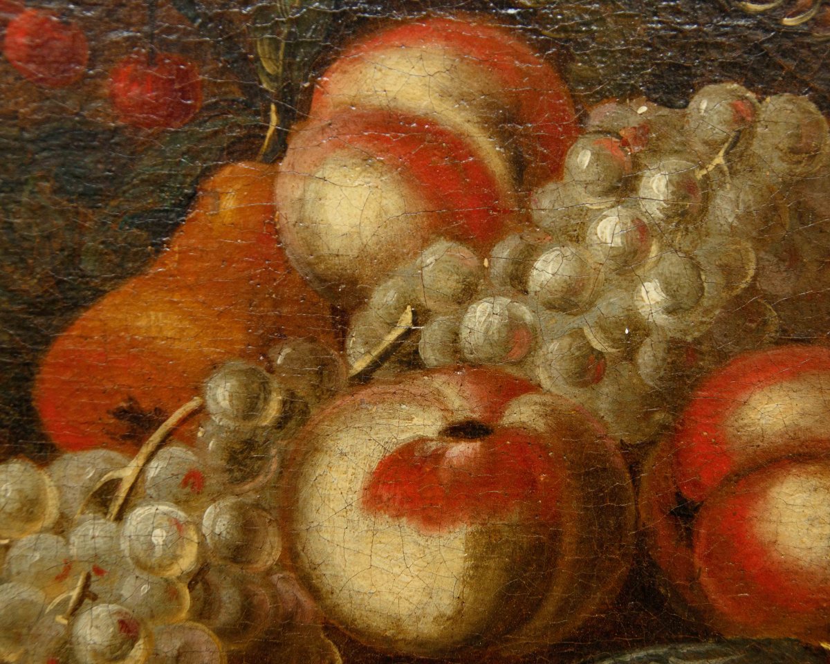 Scuola romana del secolo XVIII, Natura morta con fiori e frutta -photo-6