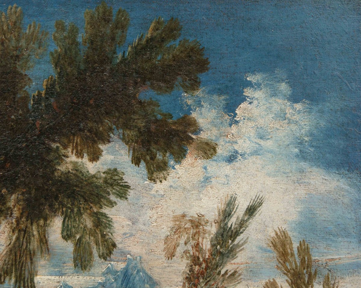 Bottega di Antonio Francesco Peruzzini (1643 o 1646 – 1724)  Paesaggio con figure-photo-3