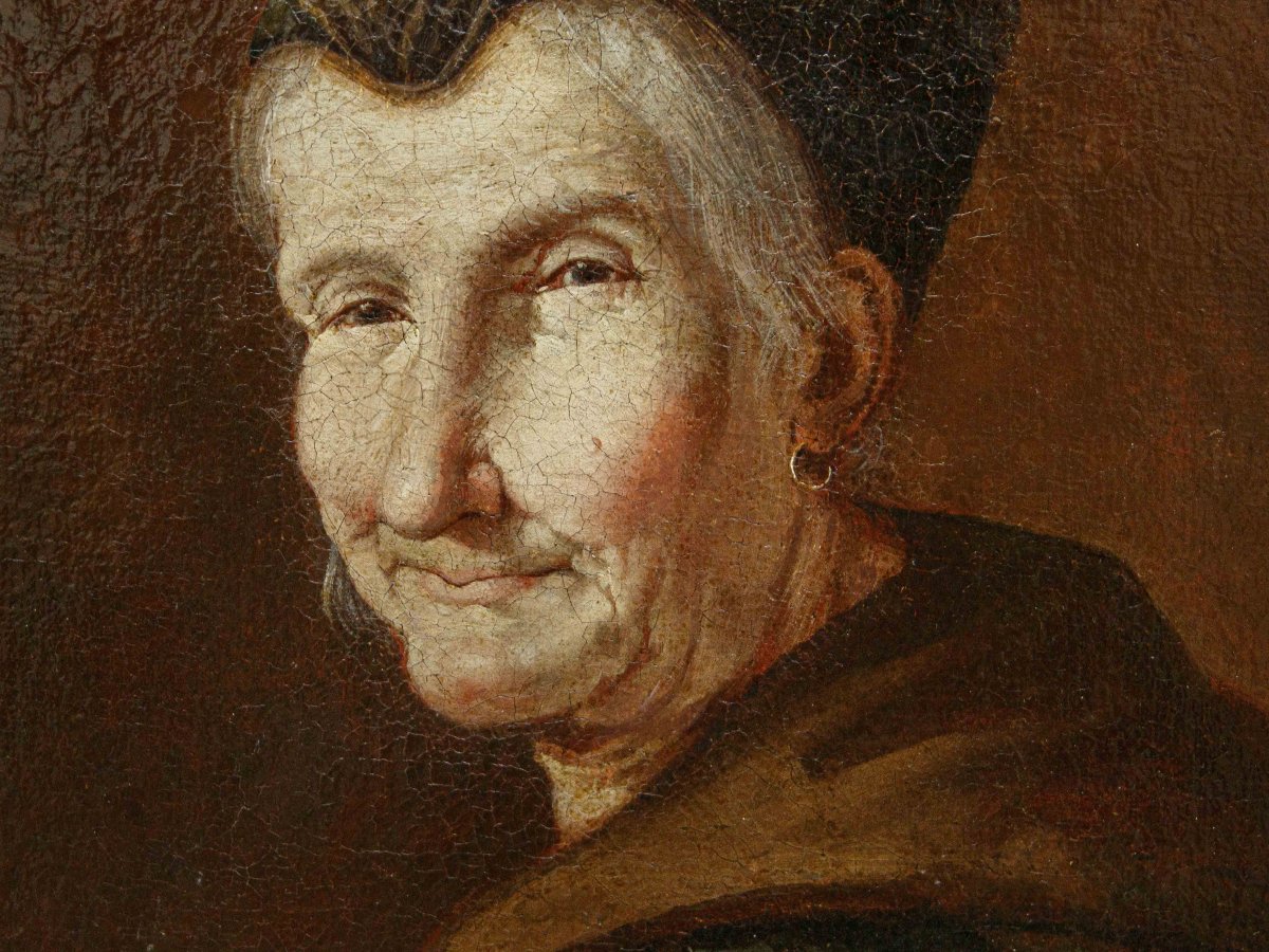 Giacomo Francesco Cipper detto il Todeschini, attr.  Ritratto di vecchia contadina-photo-2