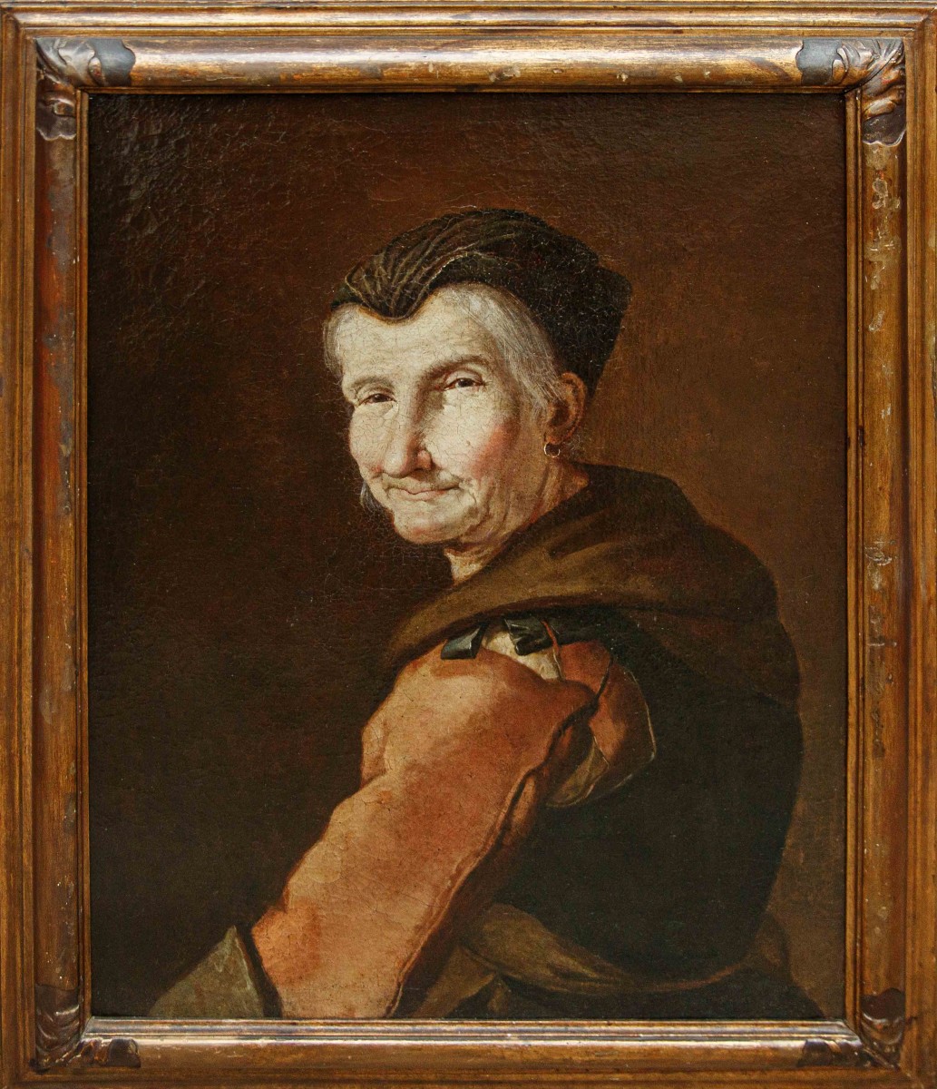 Giacomo Francesco Cipper detto il Todeschini, attr.  Ritratto di vecchia contadina