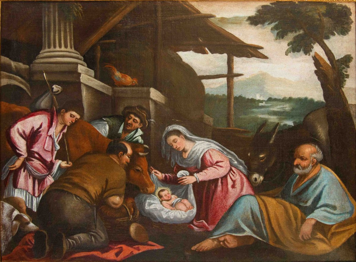 Bottega di Leandro del Ponte, detto Leandro Bassano (1557 – 1622)  Adorazione dei pastori-photo-3