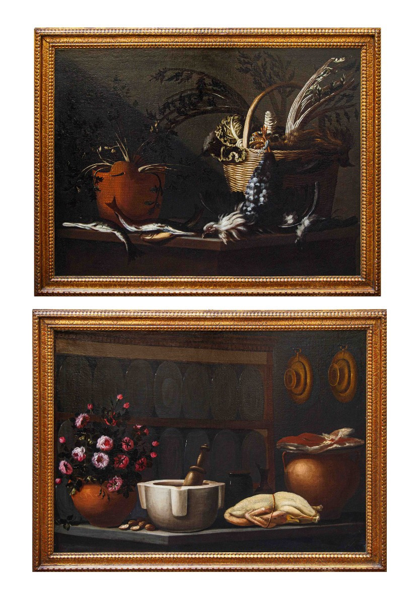 Ludovico Soardi, attr. (Rimini, 1764 – post 1837), Coppia di nature morte