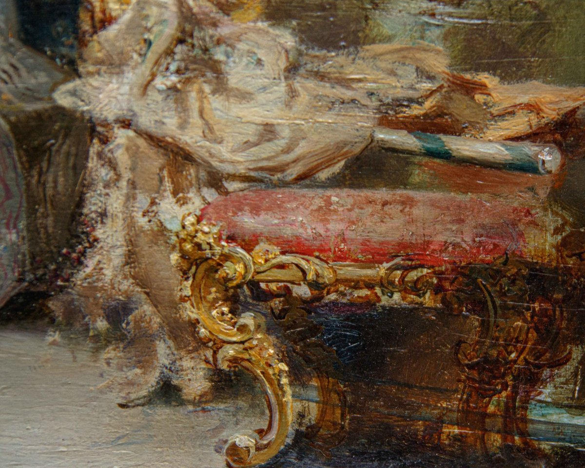 Sebastiano Guzzone (Militello, 1856 - Firenze, 1890), Interno con figure in costume, 1885-photo-1