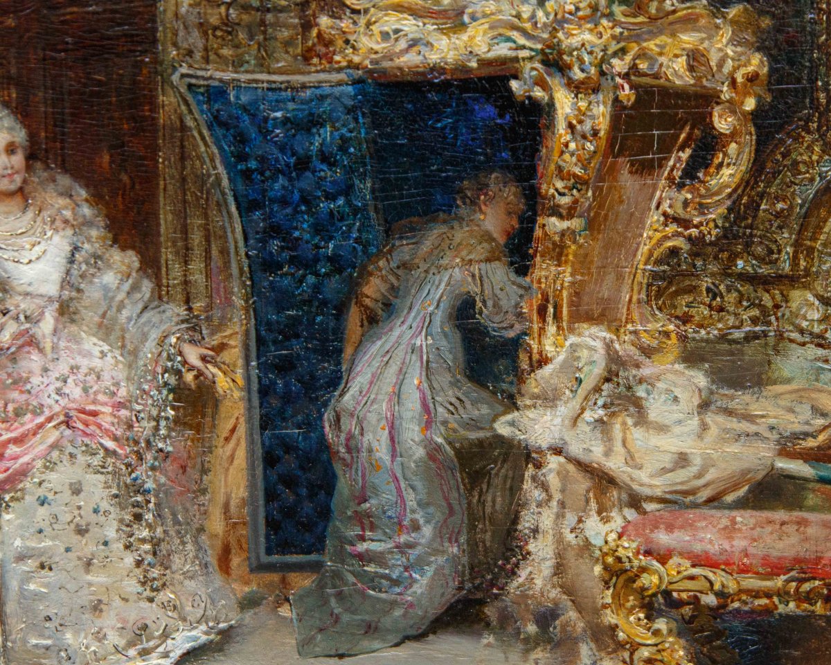 Sebastiano Guzzone (Militello, 1856 - Firenze, 1890), Interno con figure in costume, 1885-photo-4