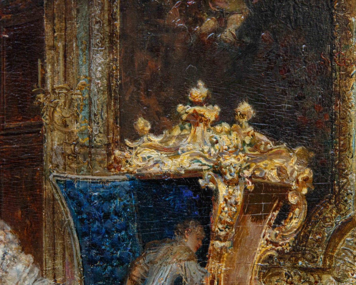 Sebastiano Guzzone (Militello, 1856 - Firenze, 1890), Interno con figure in costume, 1885-photo-5