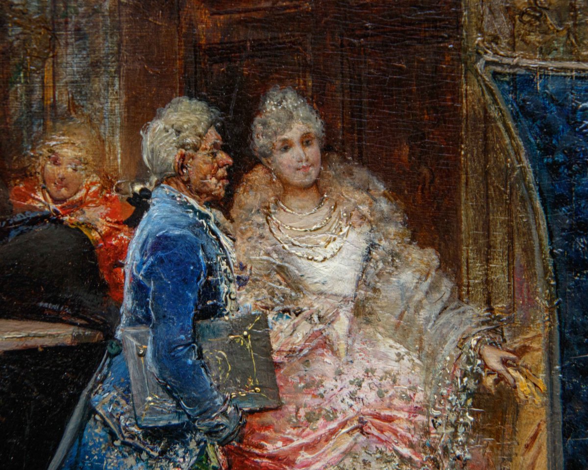 Sebastiano Guzzone (Militello, 1856 - Firenze, 1890), Interno con figure in costume, 1885-photo-6