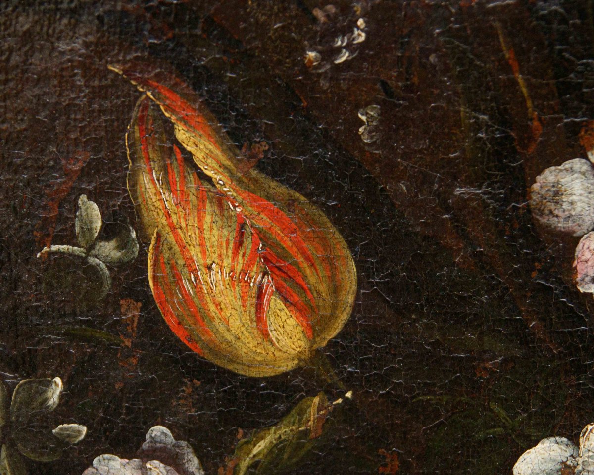 Cerchia di Mario dei Fiori (Roma 1603 – 1673), Coppia di Nature morte con vasi di fiori-photo-2