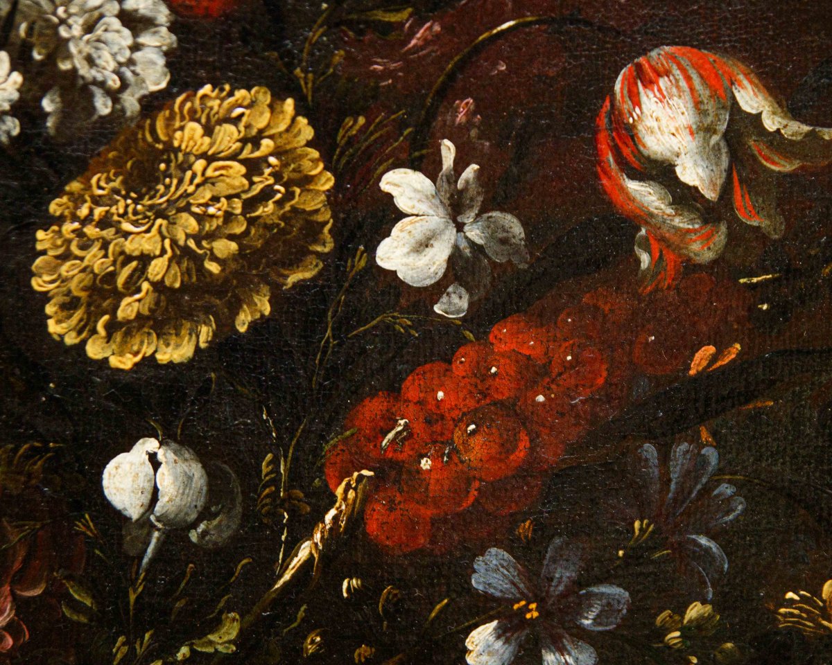 Cerchia di Mario dei Fiori (Roma 1603 – 1673), Coppia di Nature morte con vasi di fiori-photo-8