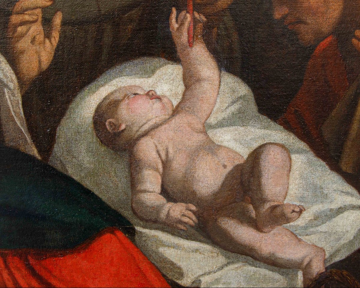 Bottega di Bonifacio de’ Pitati, Adorazione dei pastori  con i Santi Francesco e Caterina-photo-6