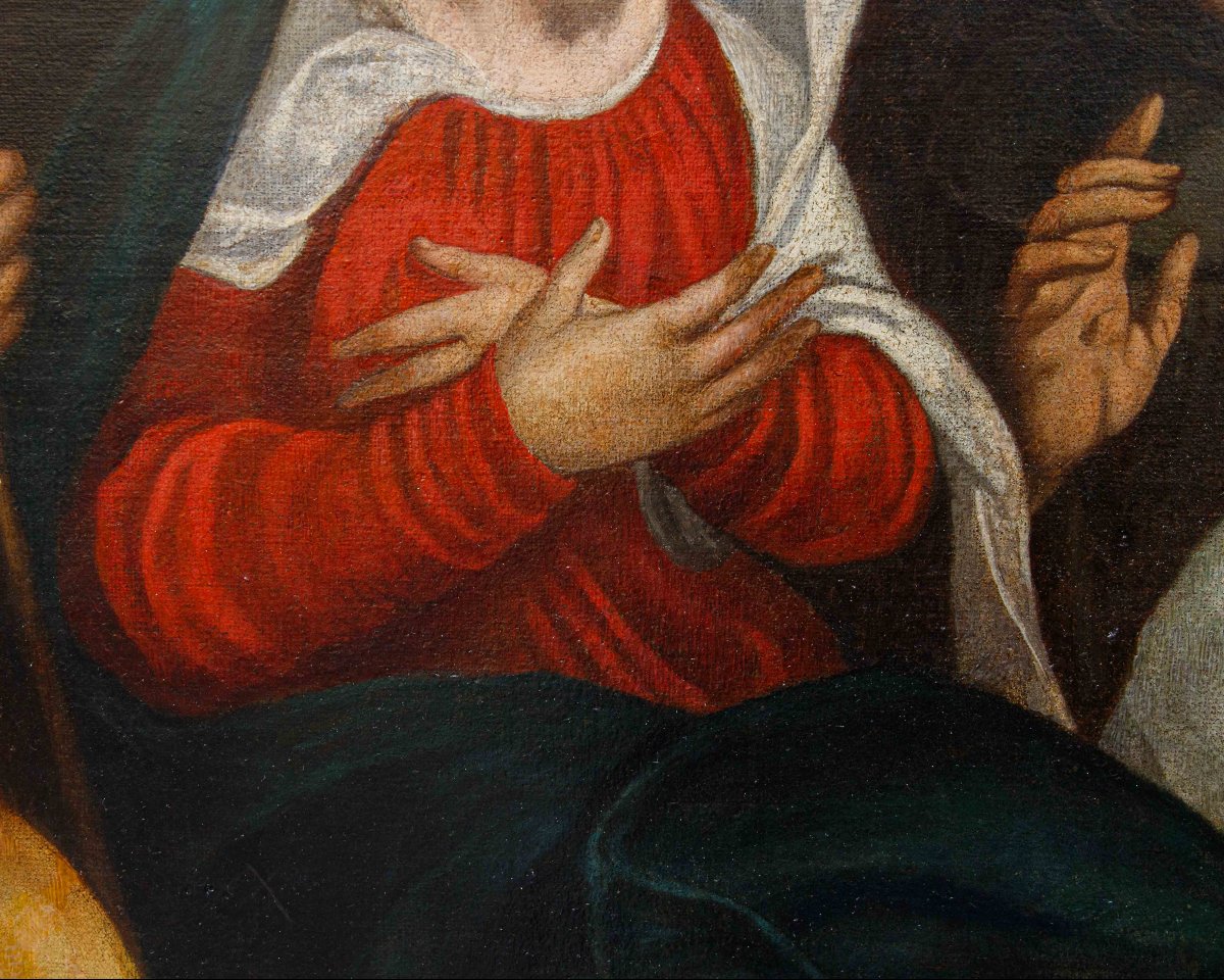 Bottega di Bonifacio de’ Pitati, Adorazione dei pastori  con i Santi Francesco e Caterina-photo-7