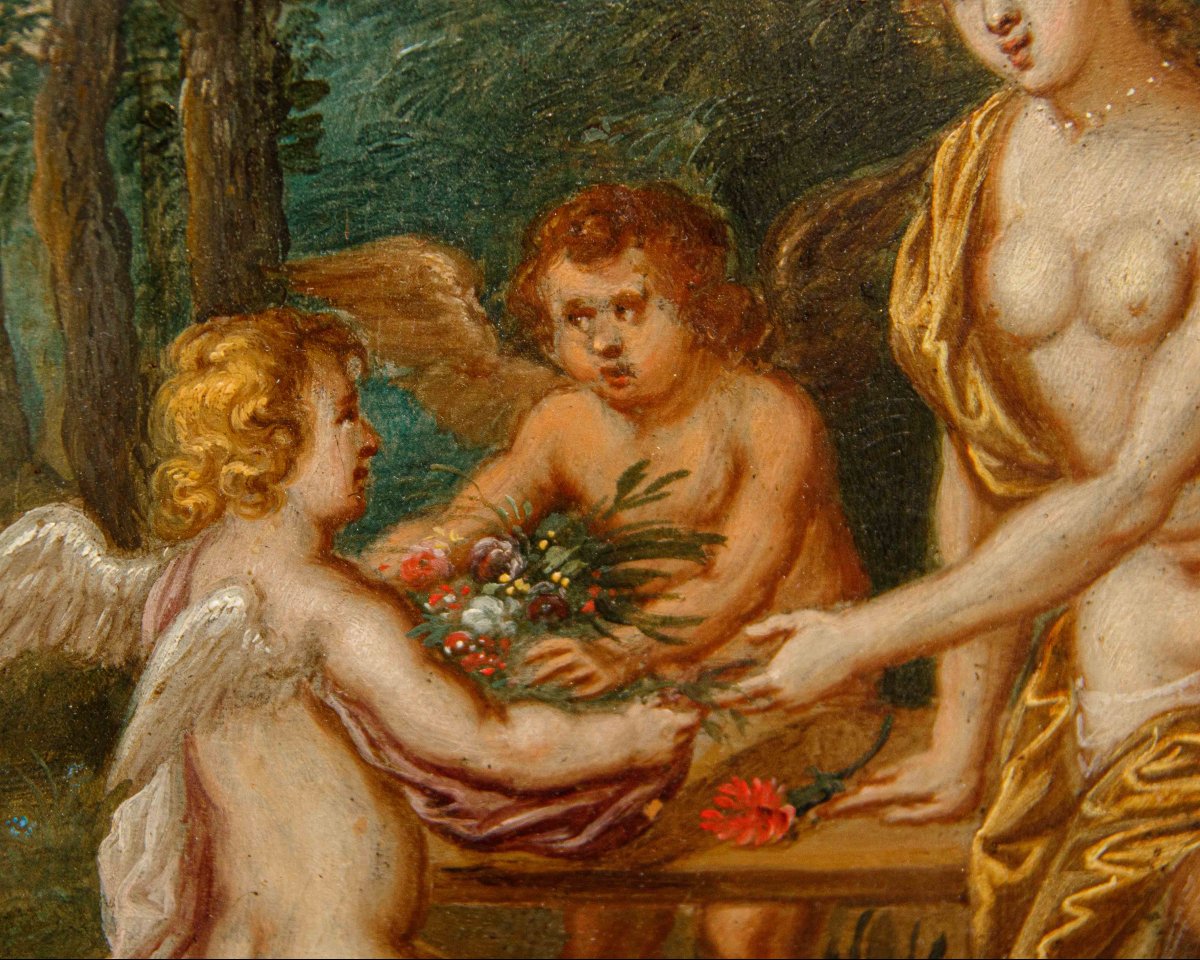 Bottega di Jan Brueghel il Giovaneì e Bottega di Hendrick van Balen, Flora e putti-photo-5