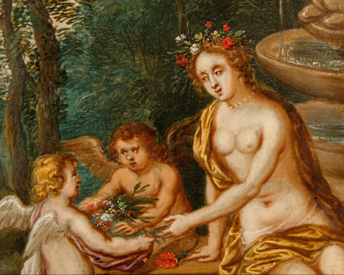 Bottega di Jan Brueghel il Giovaneì e Bottega di Hendrick van Balen, Flora e putti-photo-7