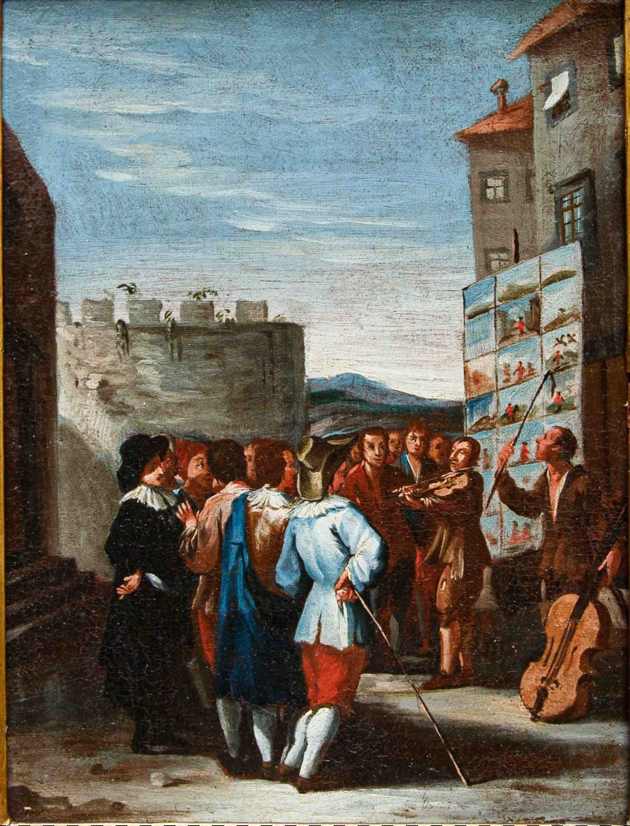 XVIII secolo, Scuola Piemontese, La Commedia dell'Arte sul Palco - Il Cantastorie-photo-2