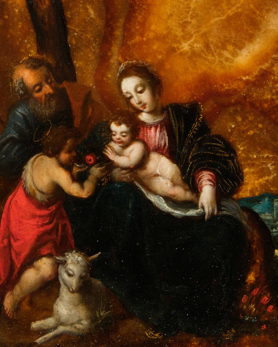 Scuola romana del XVII secolo, Sacra famiglia con San Giovannino-photo-2