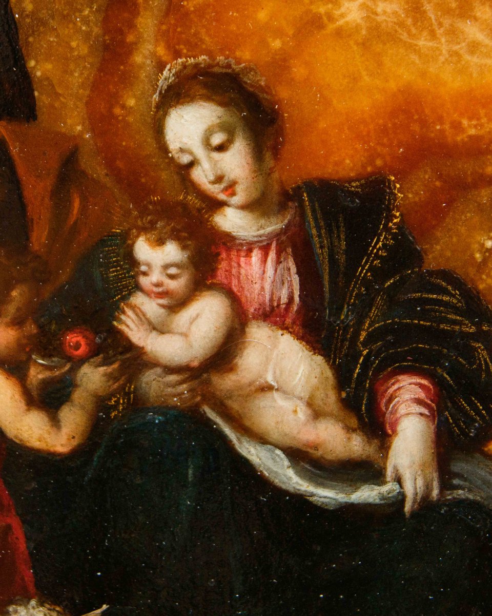 Scuola romana del XVII secolo, Sacra famiglia con San Giovannino-photo-2