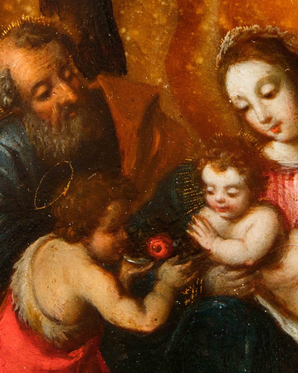Scuola romana del XVII secolo, Sacra famiglia con San Giovannino-photo-3